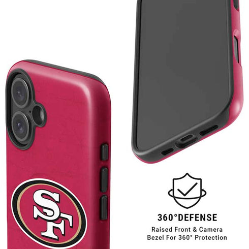 NFL San Francisco 49ers Distressed iPhone 16 Plus Magsafe Impact Case
